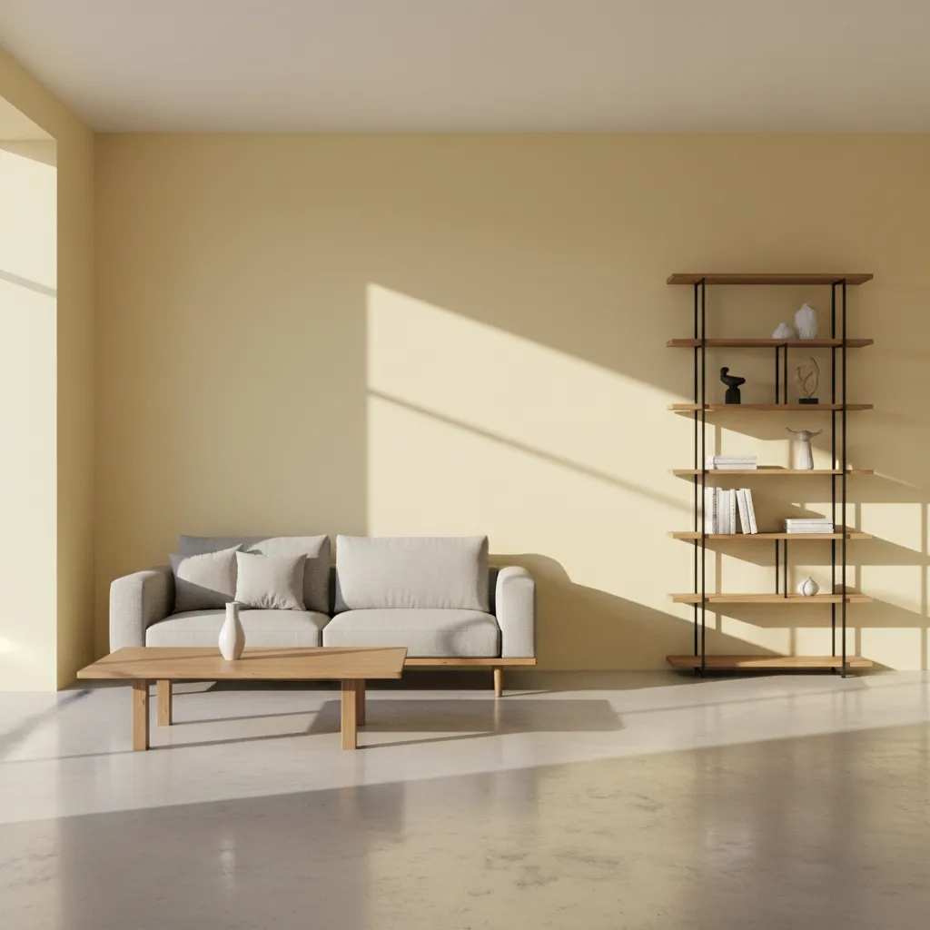 Soft yellow east wall repaint improving natural light reflection