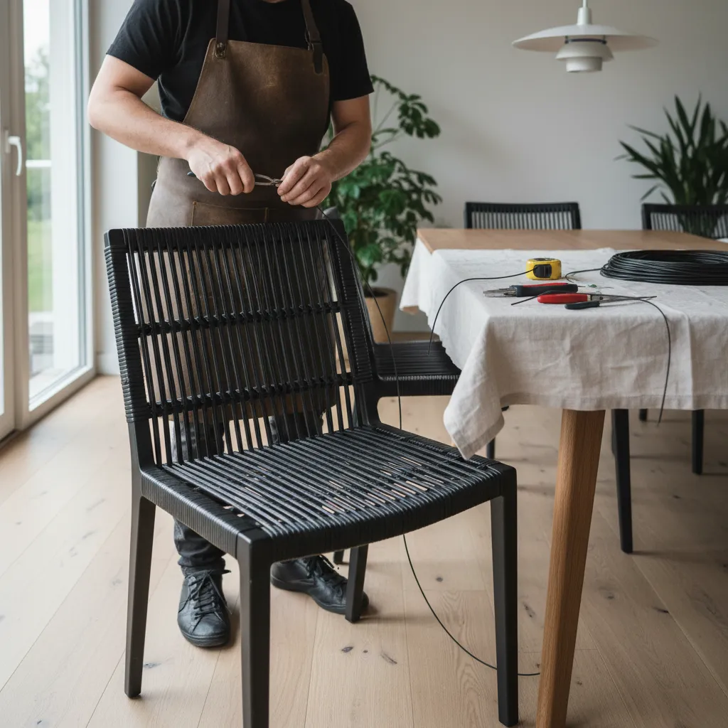 How to Repair Broken or Loose Wicker Strands on Black Dining Chairs