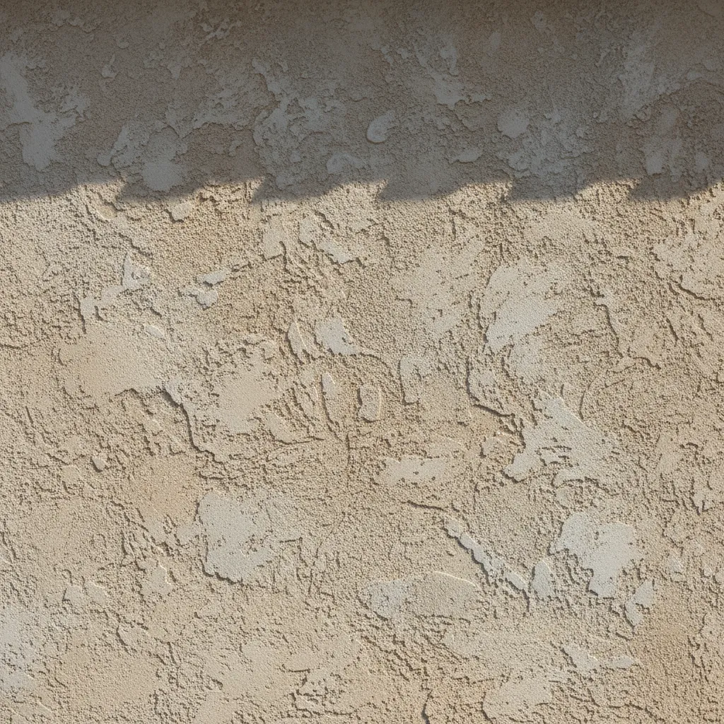 Detalle de pared exterior con repello texturizado