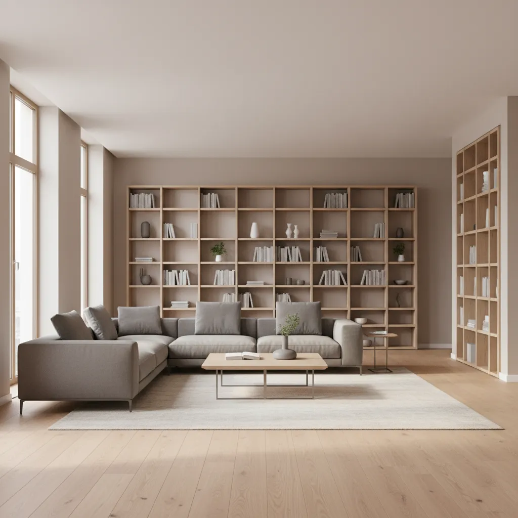 Typical residential living room showing evenly distributed furniture weight across floor