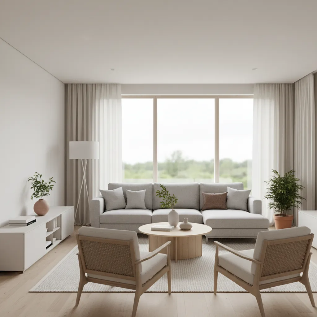 residential living room interior design preview generated by home design software