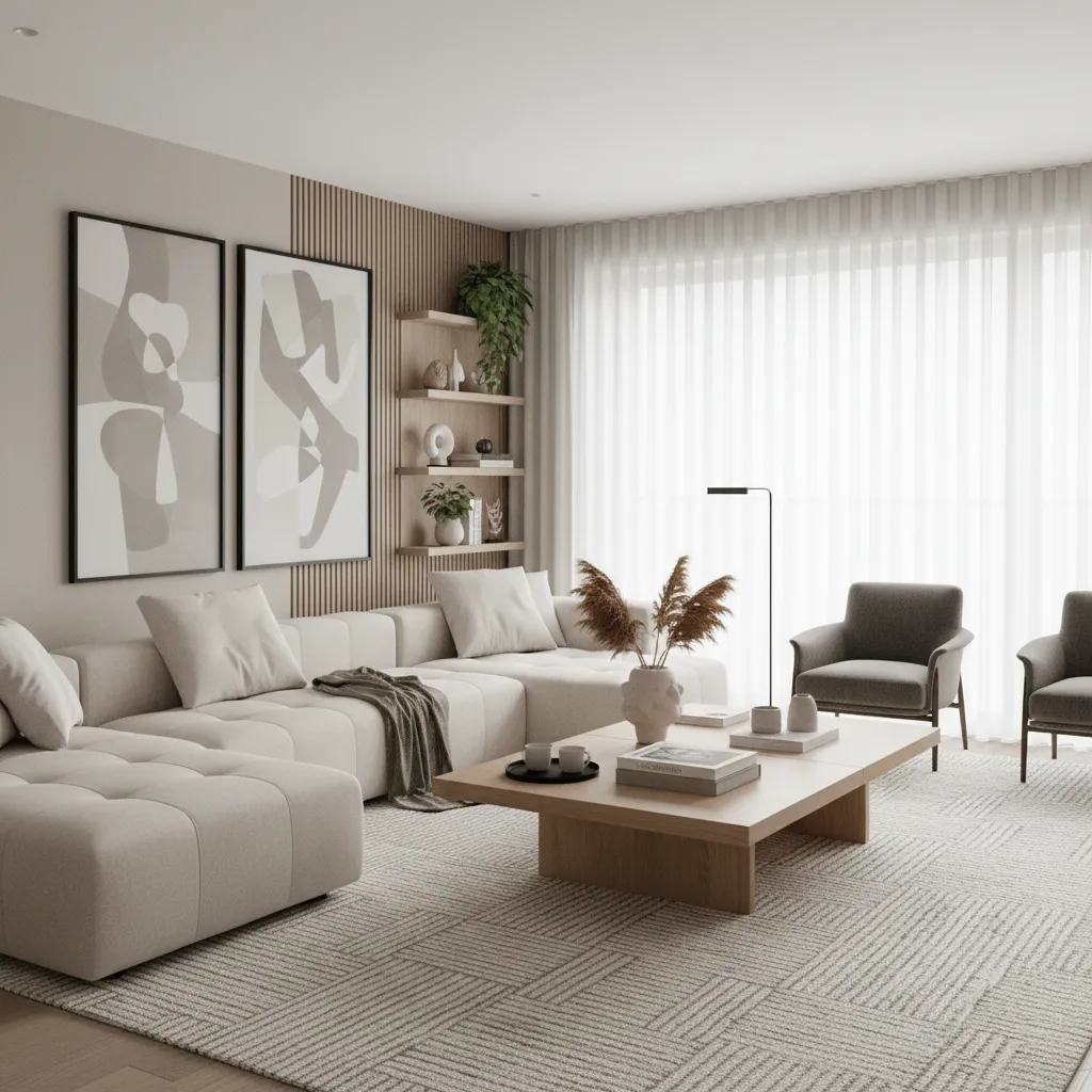 Sala de estar moderna diseñada por un interiorista