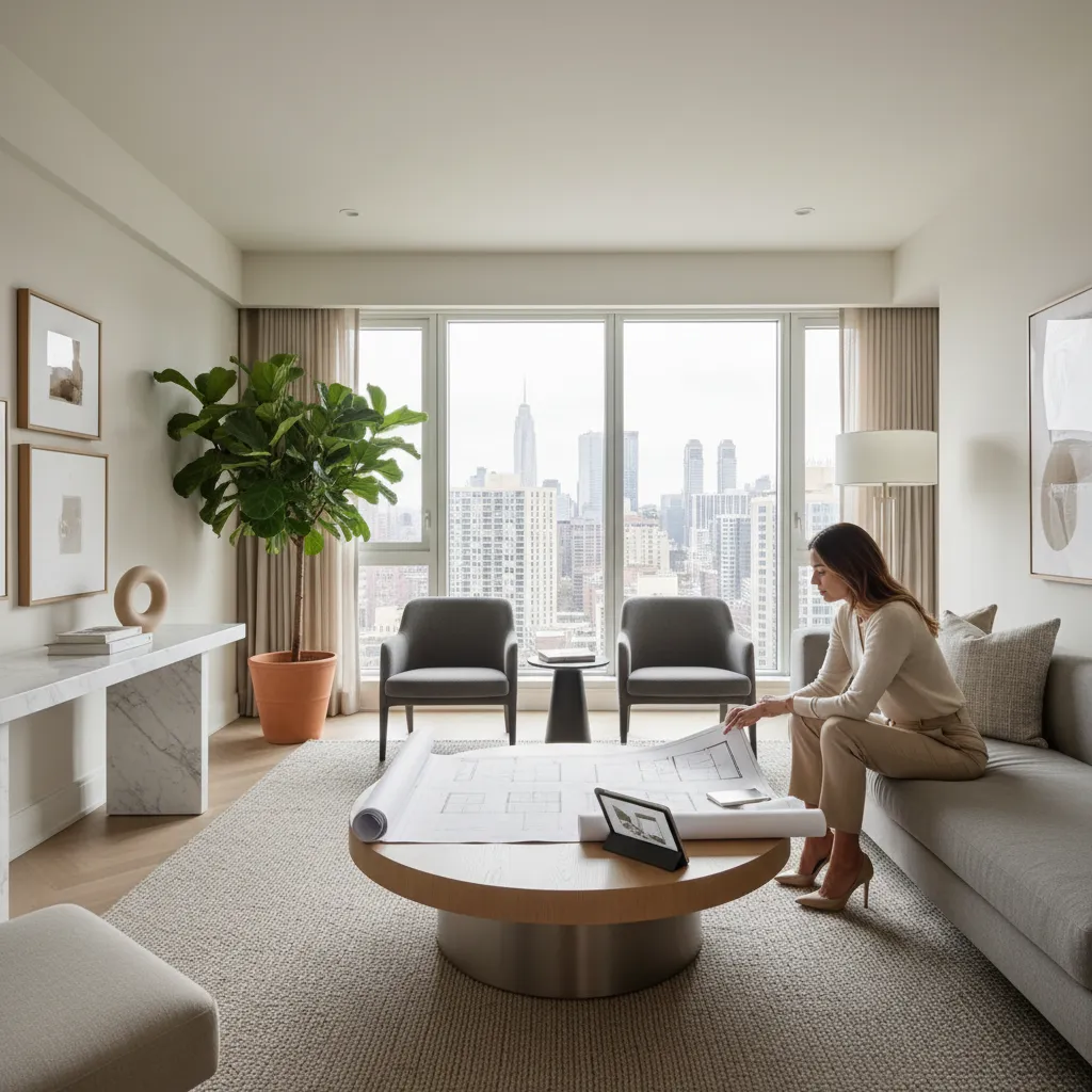 Proyecto de diseño interior residencial en un apartamento moderno