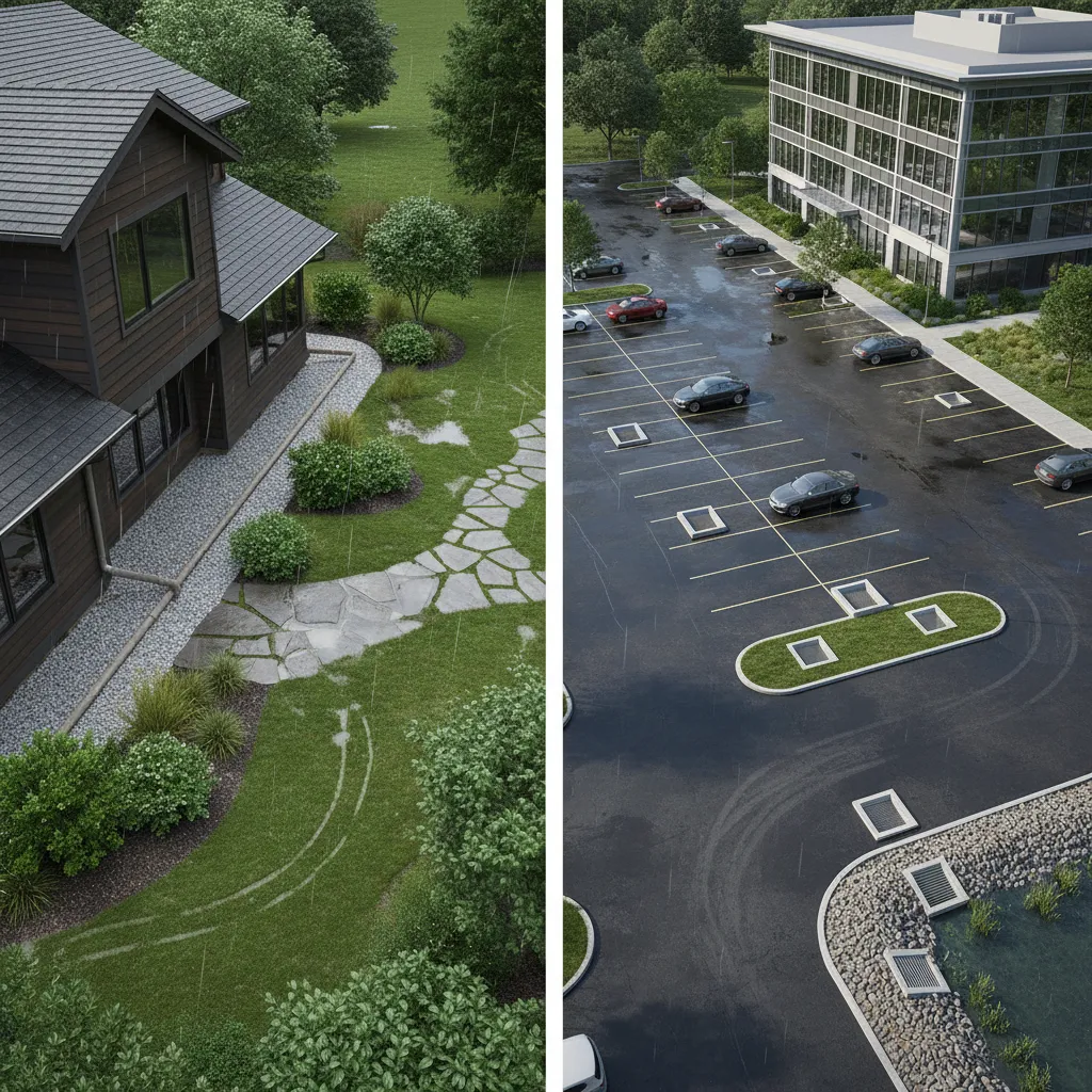 Exterior Drainage Systems in Residential vs Commercial Construction