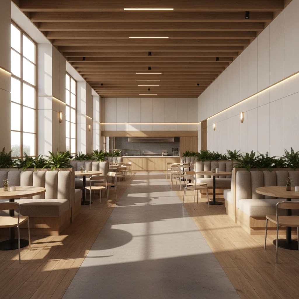Restaurant dining room layout showing balanced table spacing and guest circulation