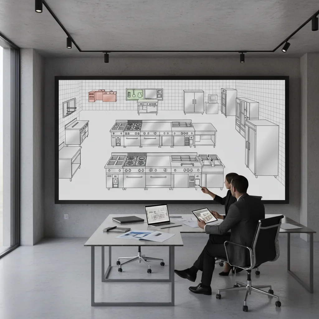 digital restaurant kitchen planning with layout visualization