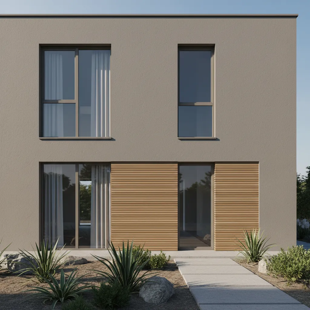 restored modern exterior wall finish with even color and texture