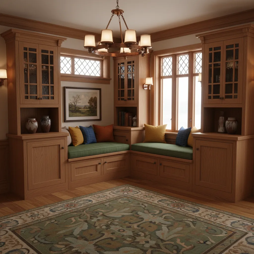 Historic craftsman built in cabinetry and restored wood trim