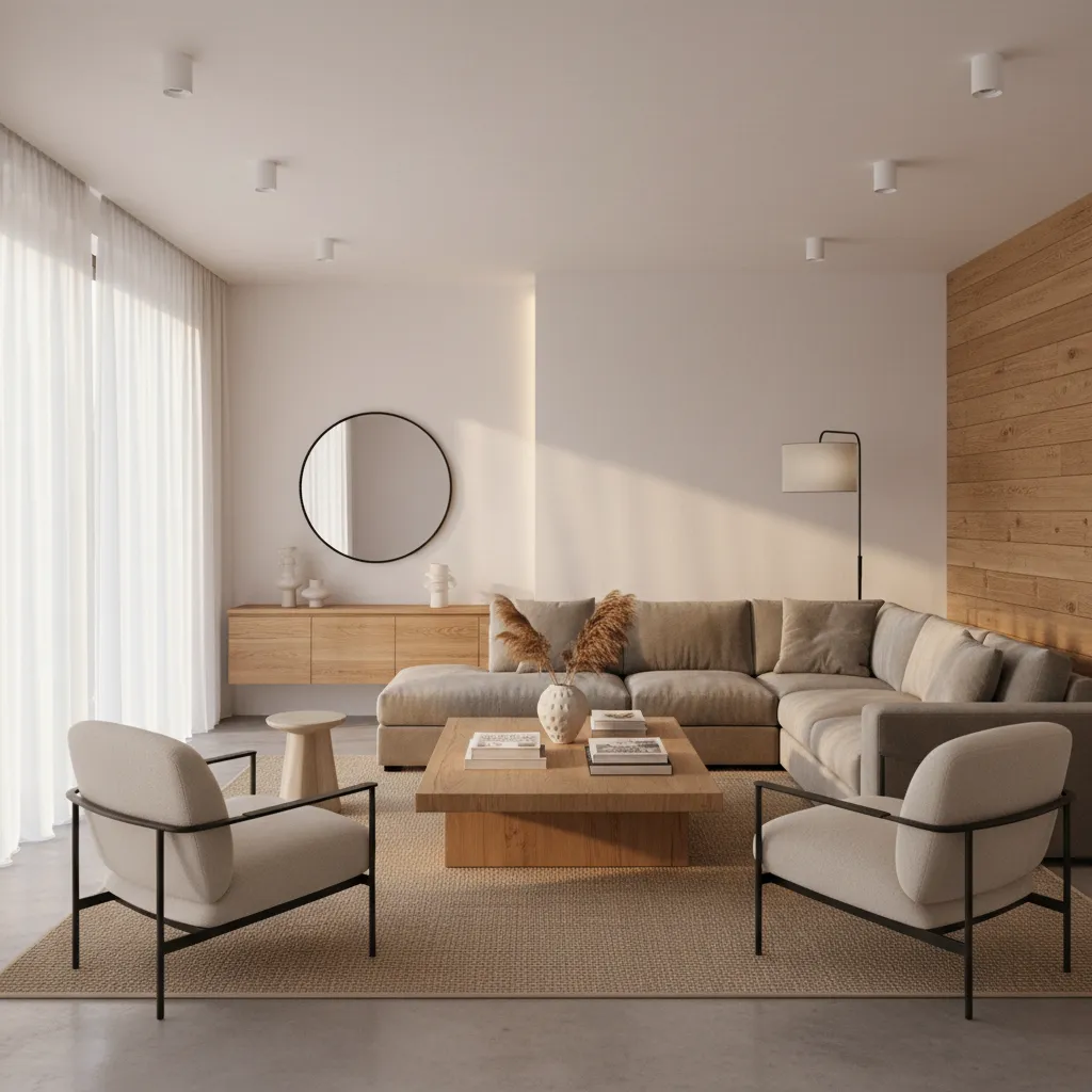 Salón bien distribuido y decorado después de una asesoría de interiorismo