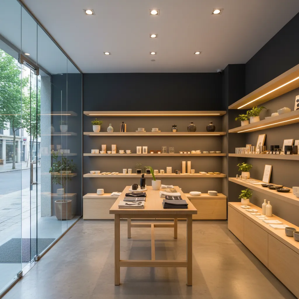 Iluminación estratégica en tienda pequeña