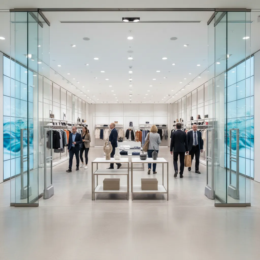 retail store entrance layout showing decompression zone and customer flow path