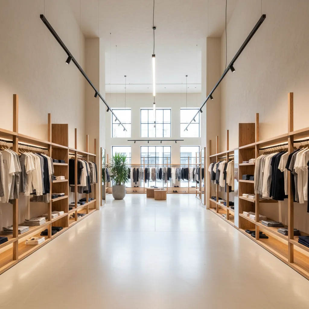 Diseño interior de tienda con recorrido claro para clientes