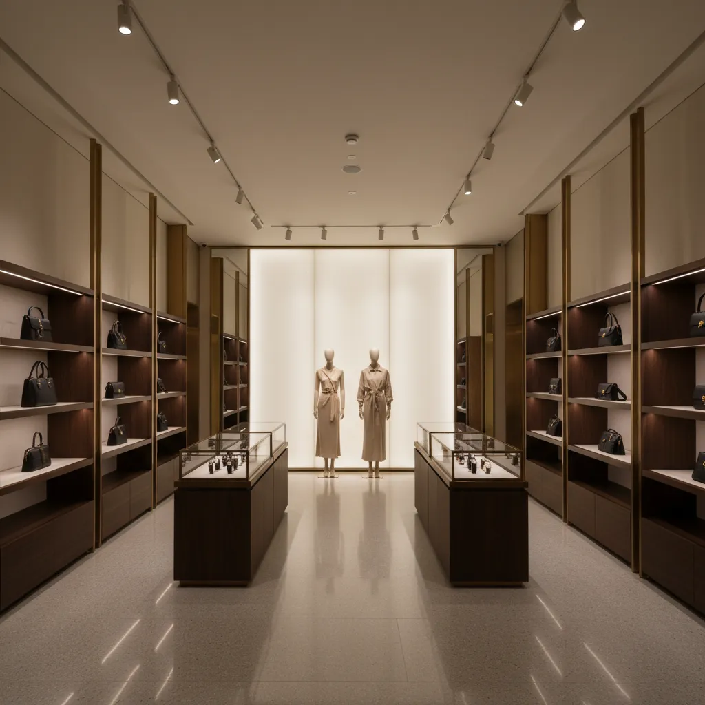 modern retail store lighting highlighting product displays