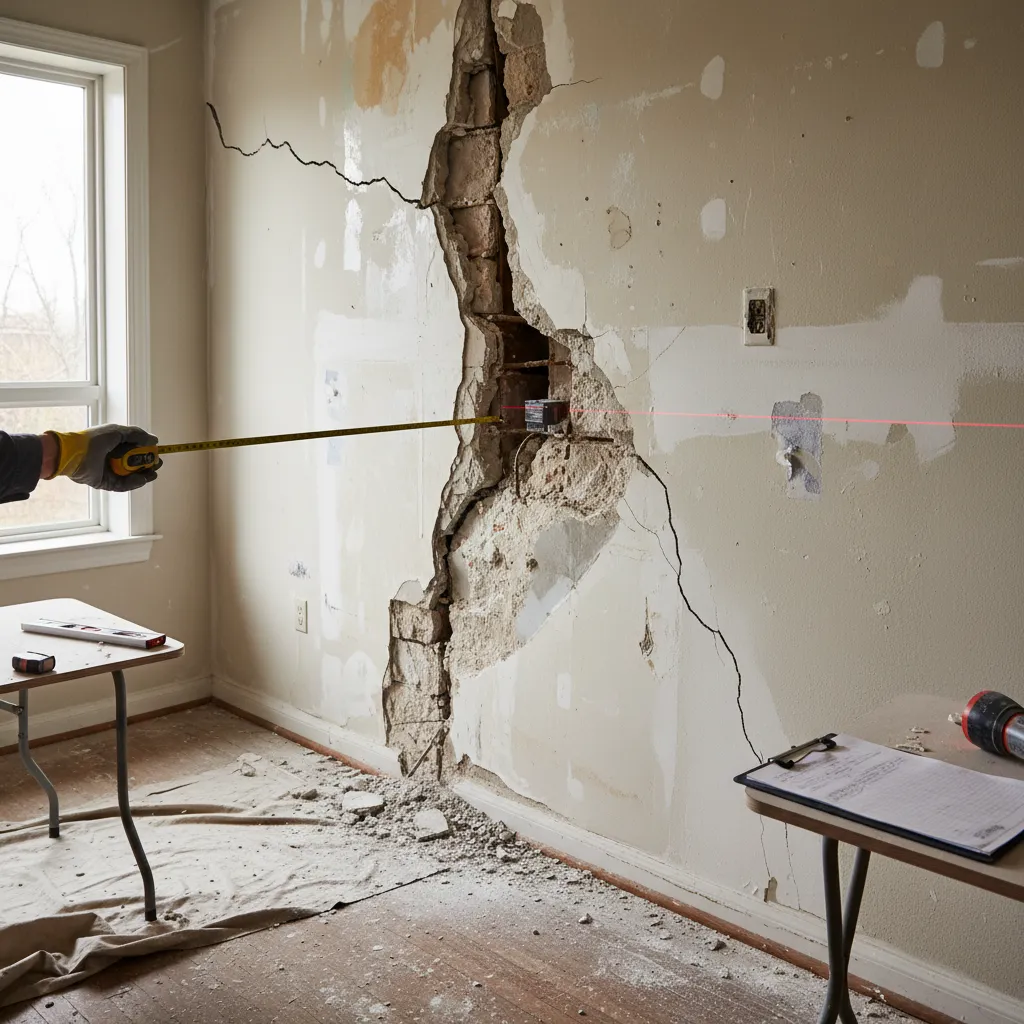 Contoh retakan dinding akibat pondasi bermasalah