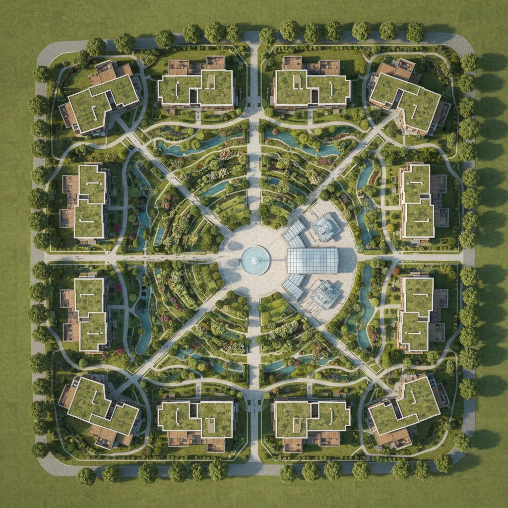 Master plan layout of a luxury retirement community campus
