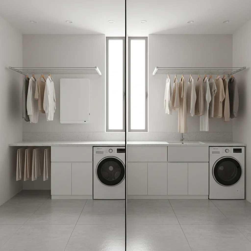Retractable vs Fixed Laundry Room Clotheslines: Which Saves More Space?