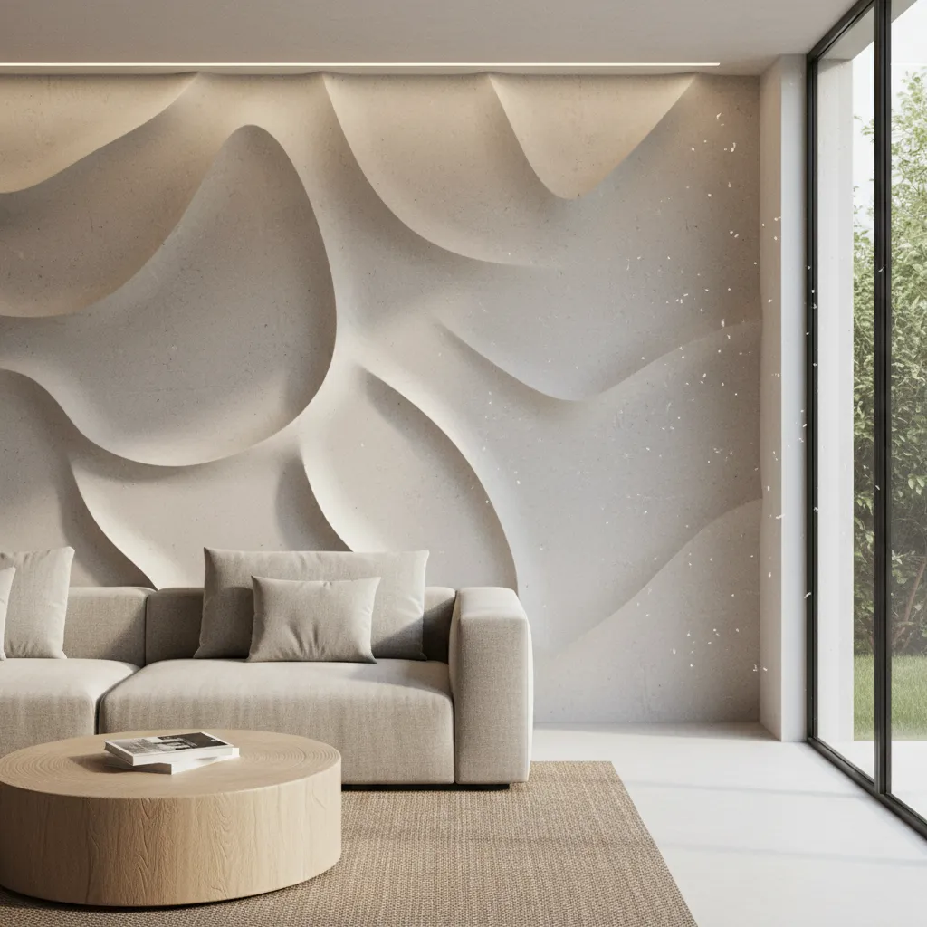 Revestimiento decorativo interior con fibra de vidrio