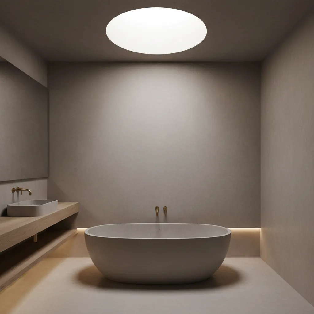 Pared interior con acabado de microcemento resistente a la humedad