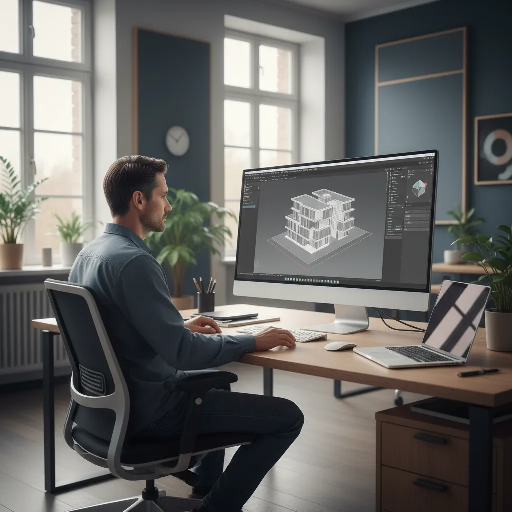 designer analyzing inaccurate outsourced 3D model on computer screen