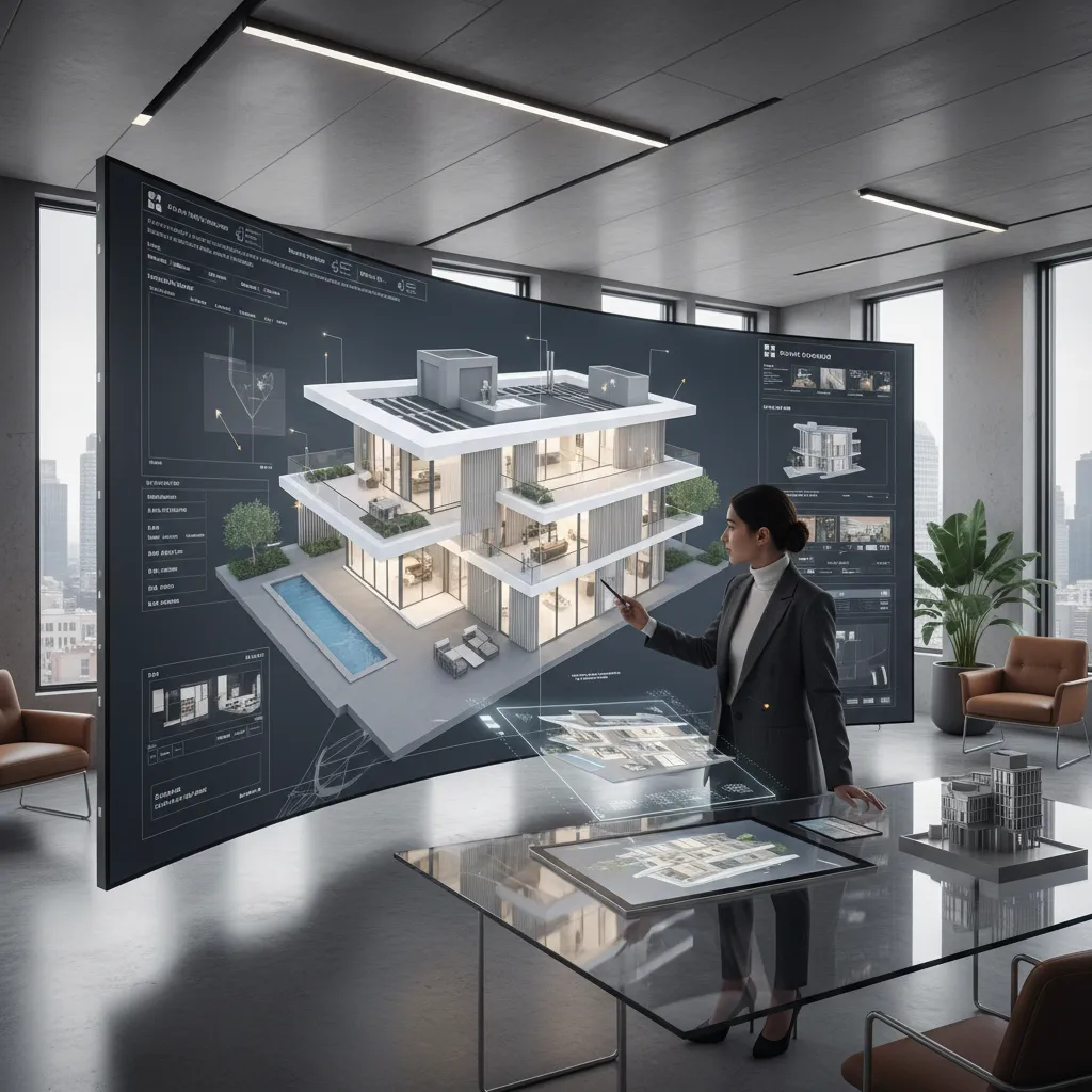 Vista 3D de una casa analizando distribución de habitaciones
