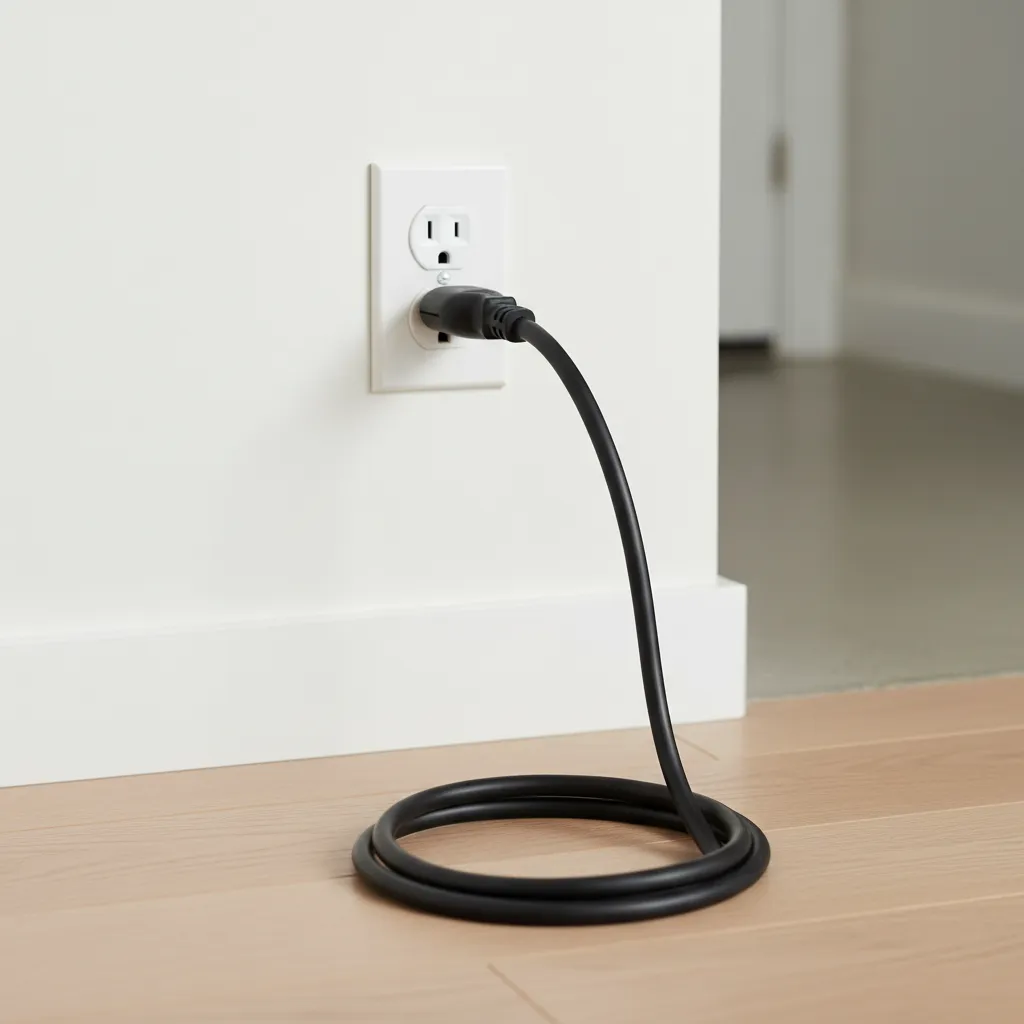 electric rod heater plugged directly into wall outlet without extension board