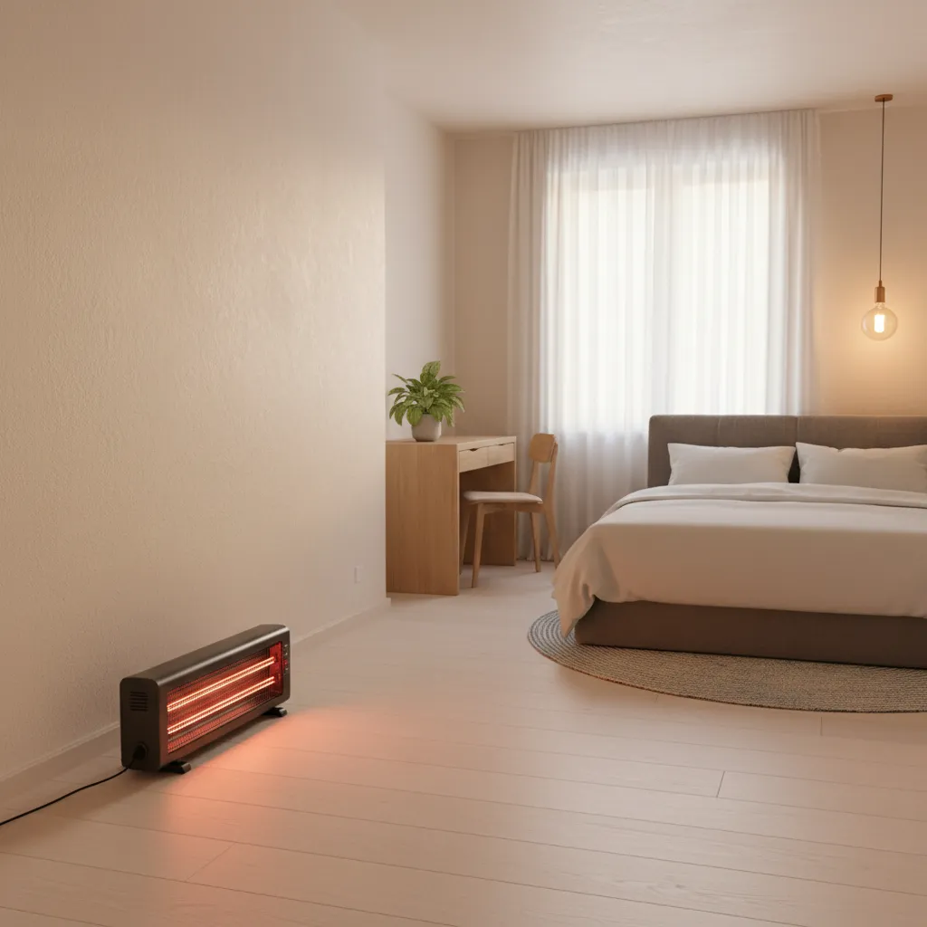 proper placement of rod room heater in small bedroom