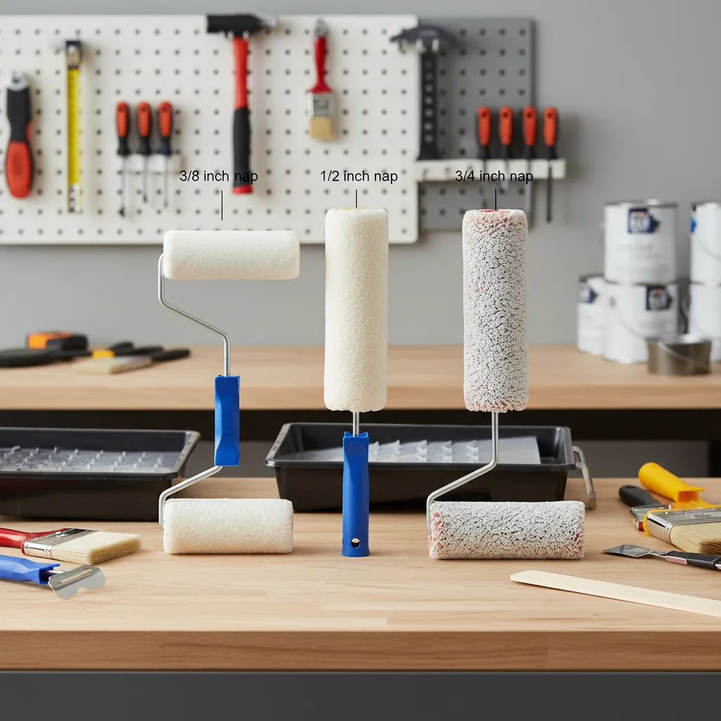 Comparison of roller nap lengths used for limewash walls