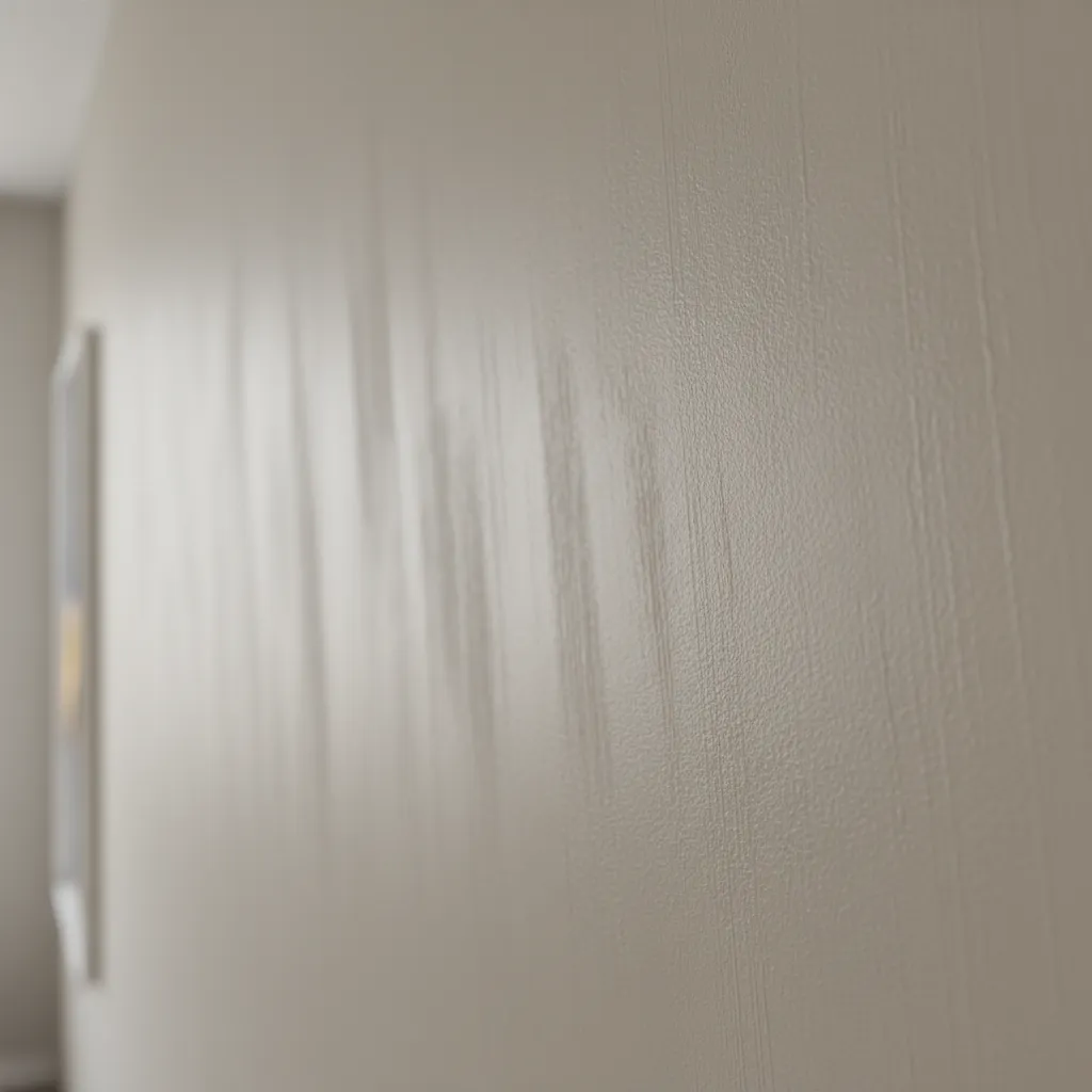 Close up of roller streaks on freshly painted wall
