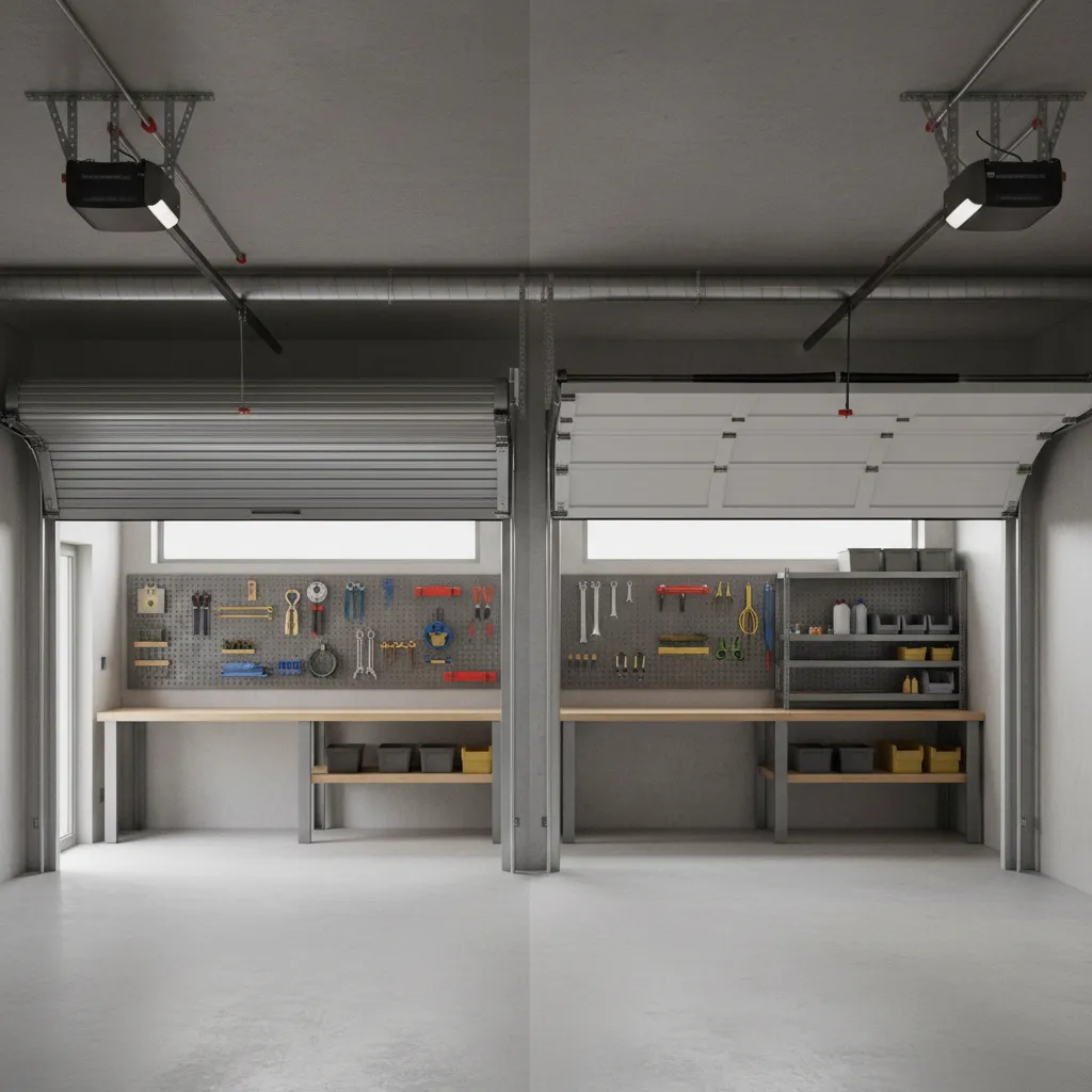 Roll-Up vs Sectional Garage Doors in 5 Layout Ideas