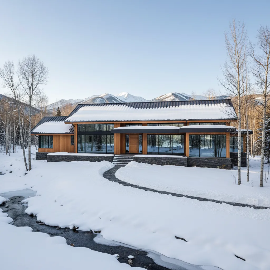 Modern metal roof designed for snow and extreme weather performance