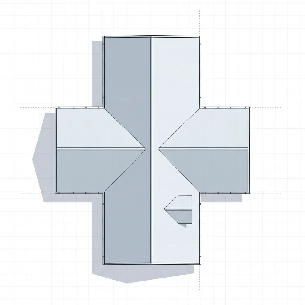 architectural roof layout diagram showing slopes ridges and intersections