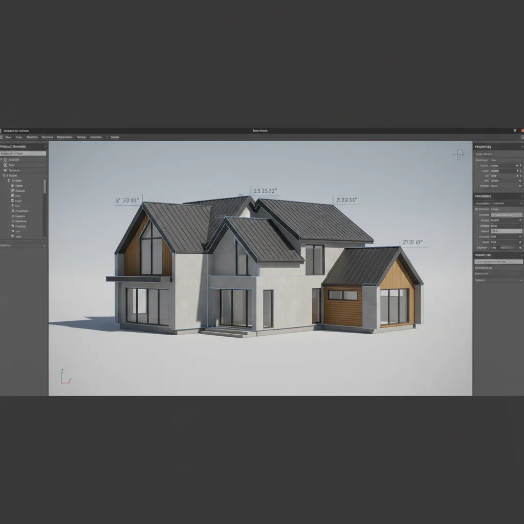 3D roof model with misaligned roof planes caused by incorrect wall geometry