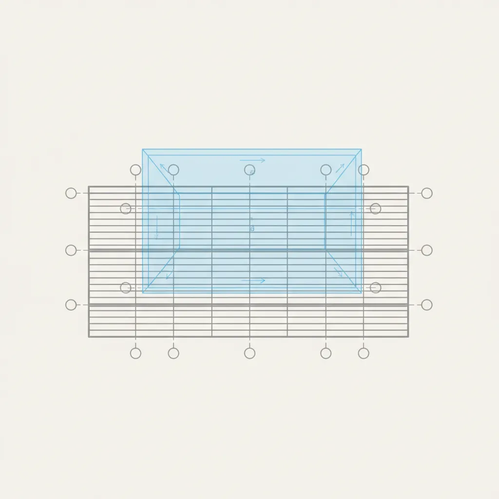 Overlay comparison of roof plan and roof framing plan elements