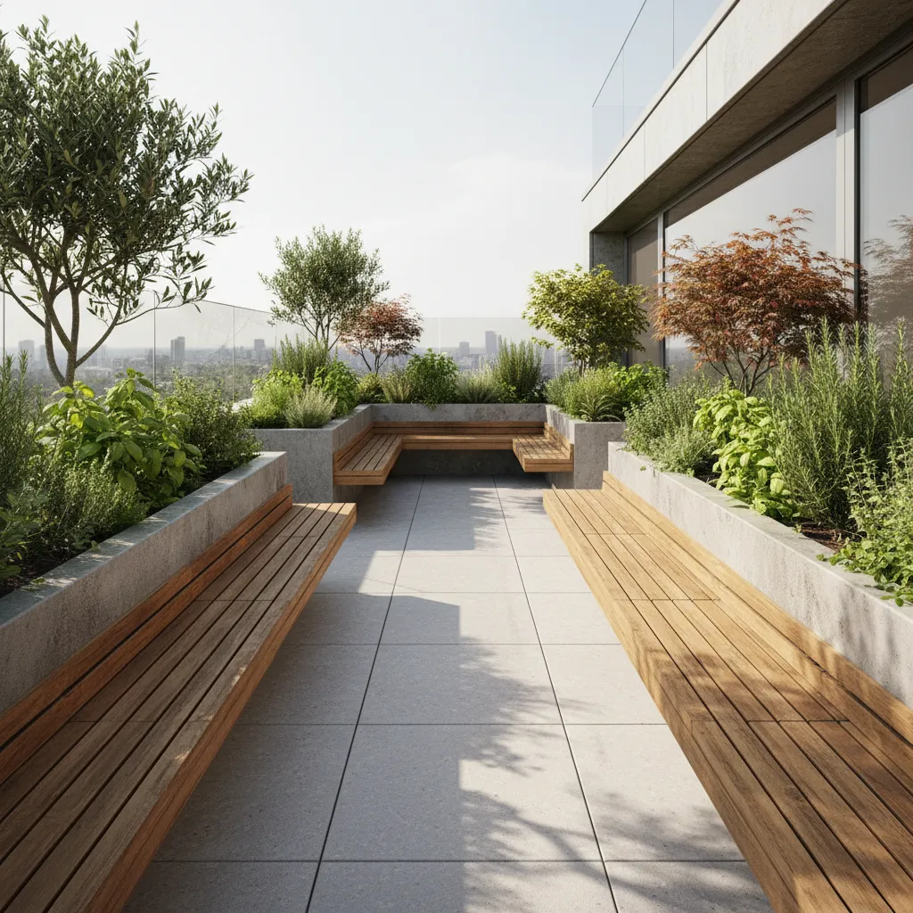 Vườn cây nhỏ trên sân thượng nhà ống