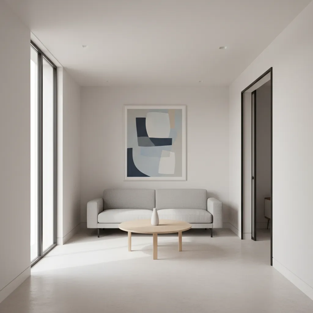 Interior room corner with door and window used as reference points for AR scanning
