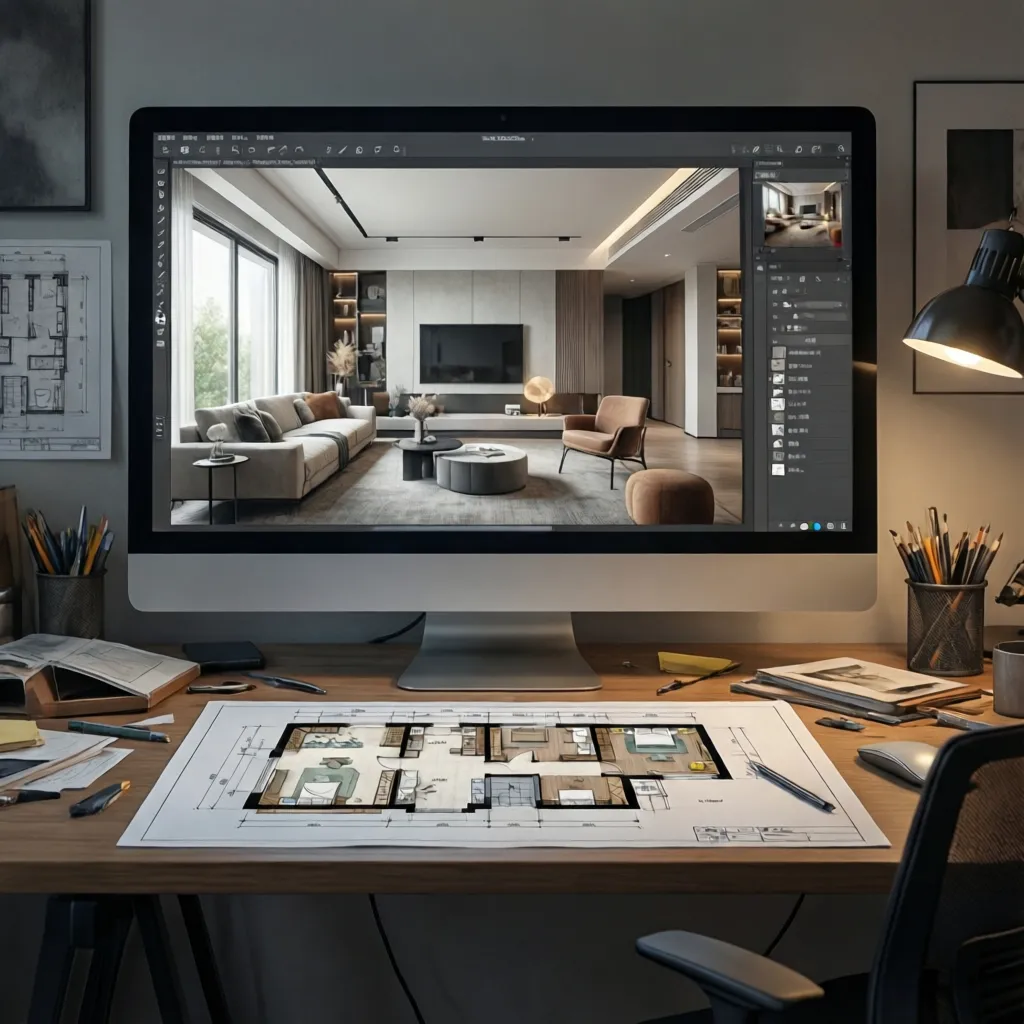 digital floor plan planning for living room furniture arrangement