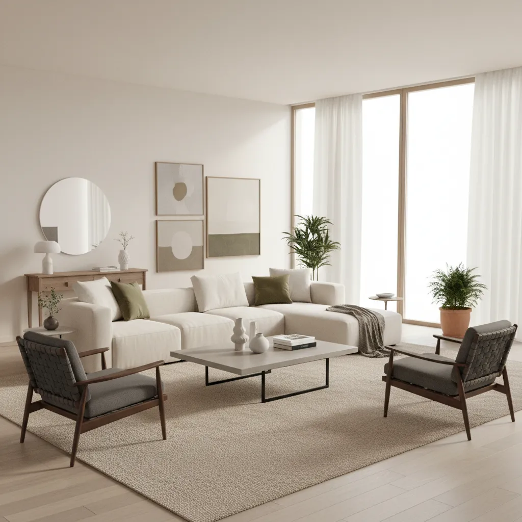 well arranged living room furniture layout with sofa chairs coffee table and rug