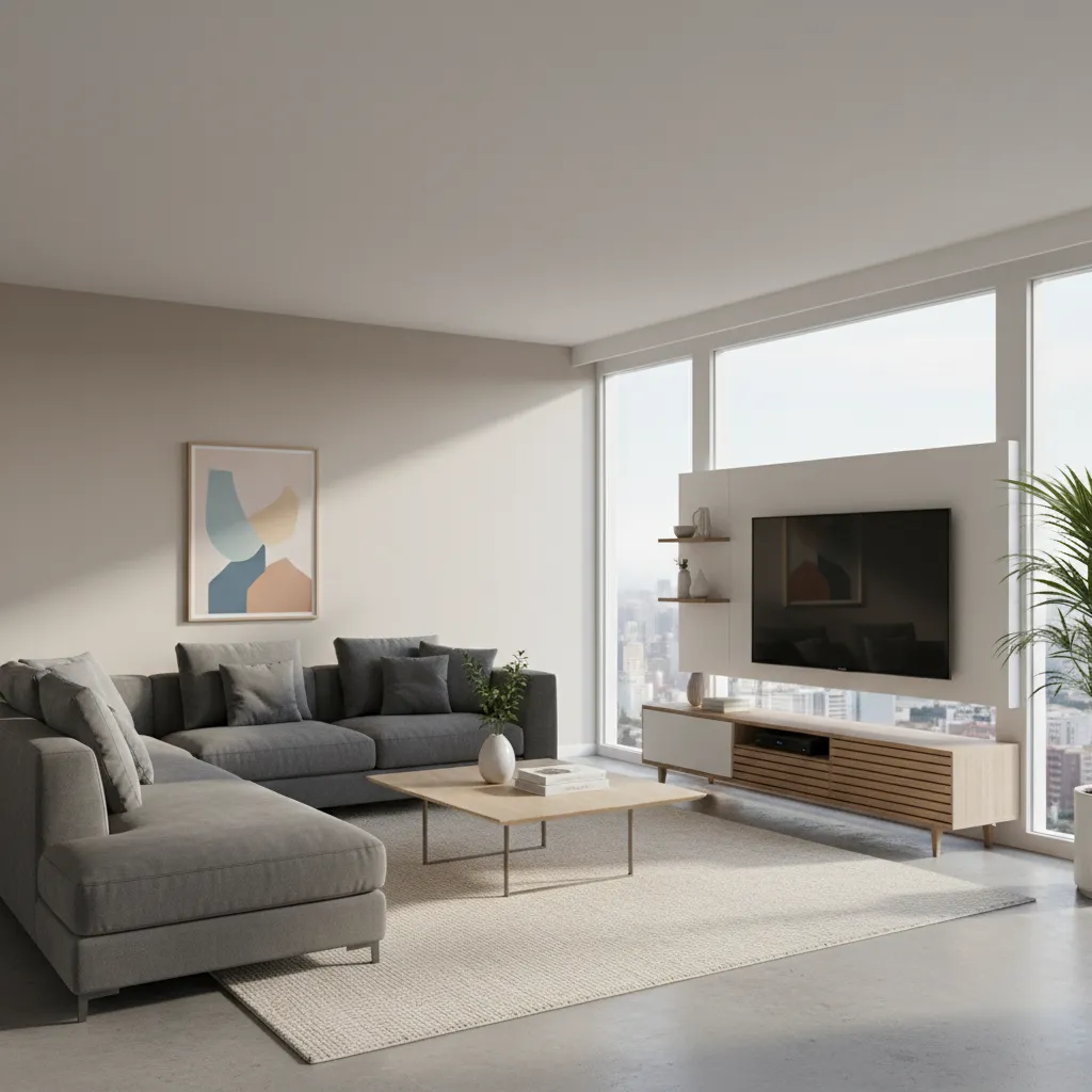 Visualización 3D de un salón diseñado con una herramienta digital