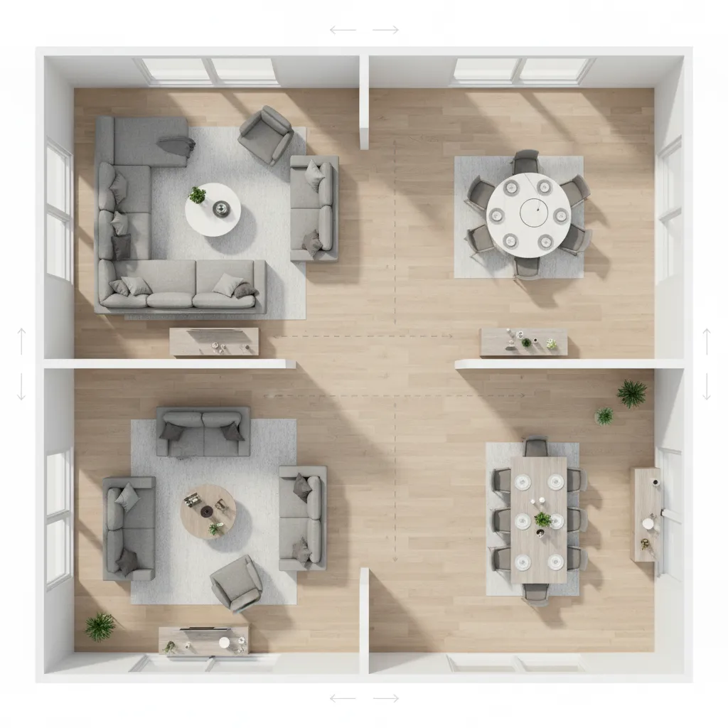 Planning furniture placement using a digital room layout planner
