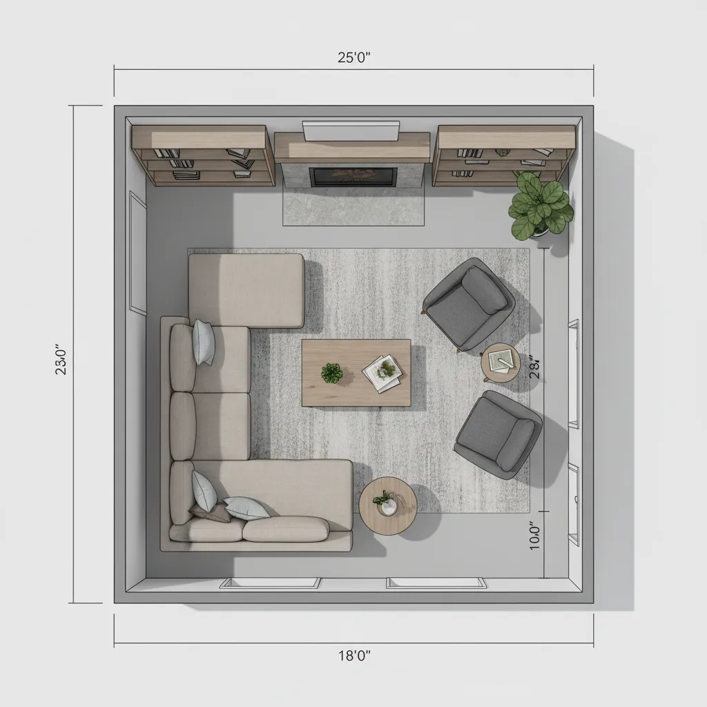 Digital floor plan with accurate room measurements and furniture placement