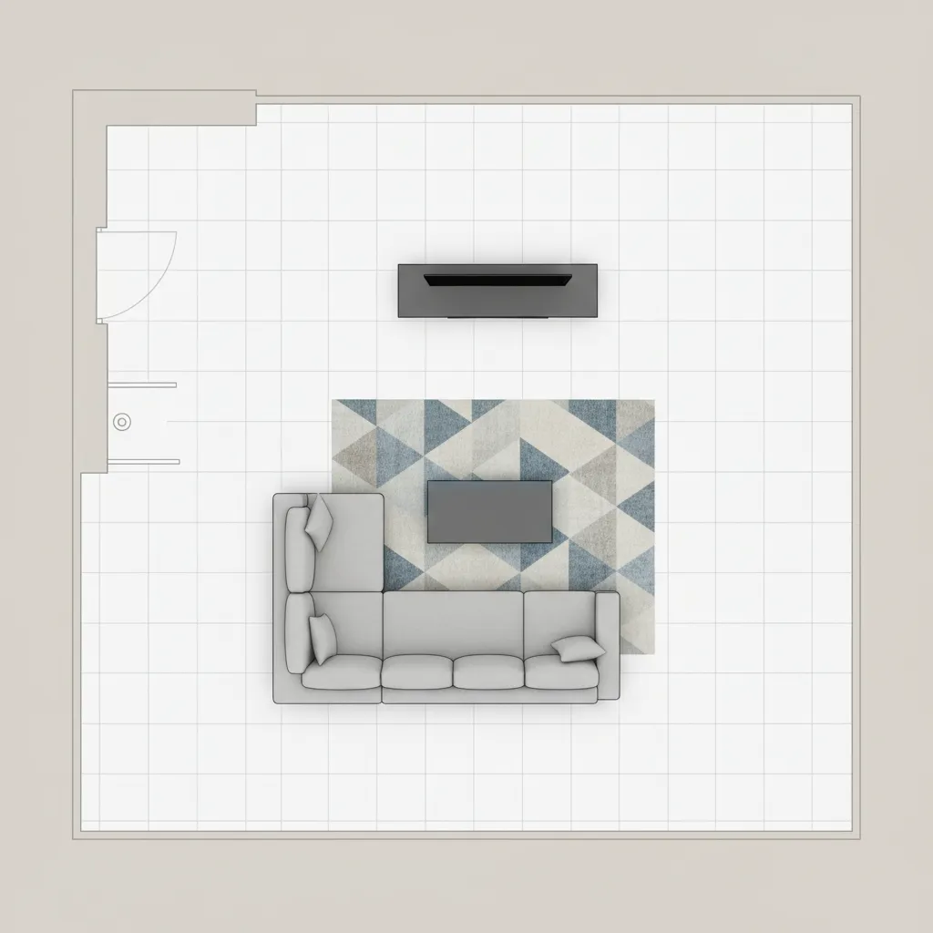 digital living room layout created using a room planner tool