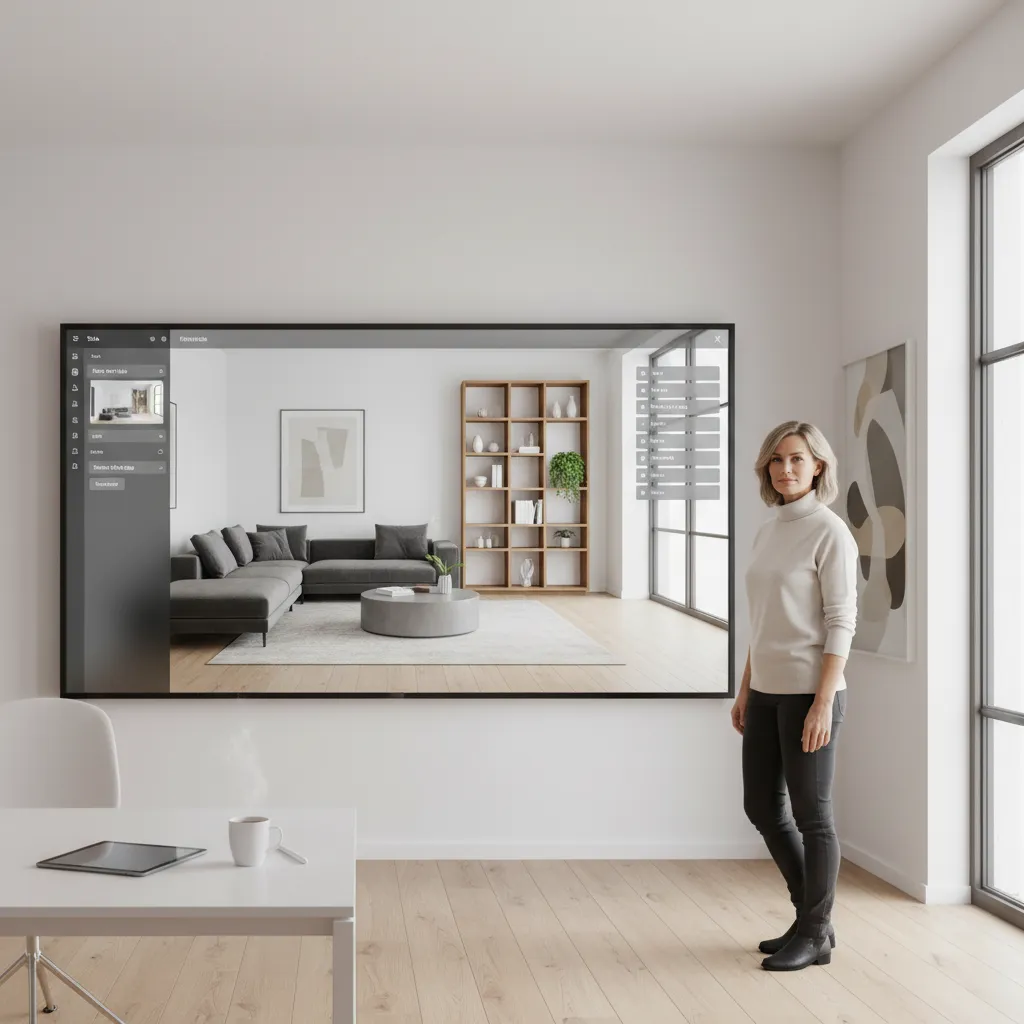 designer testing furniture arrangement in a digital room layout planner