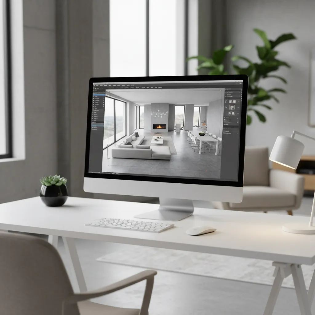 planificación digital de habitaciones en una casa moderna
