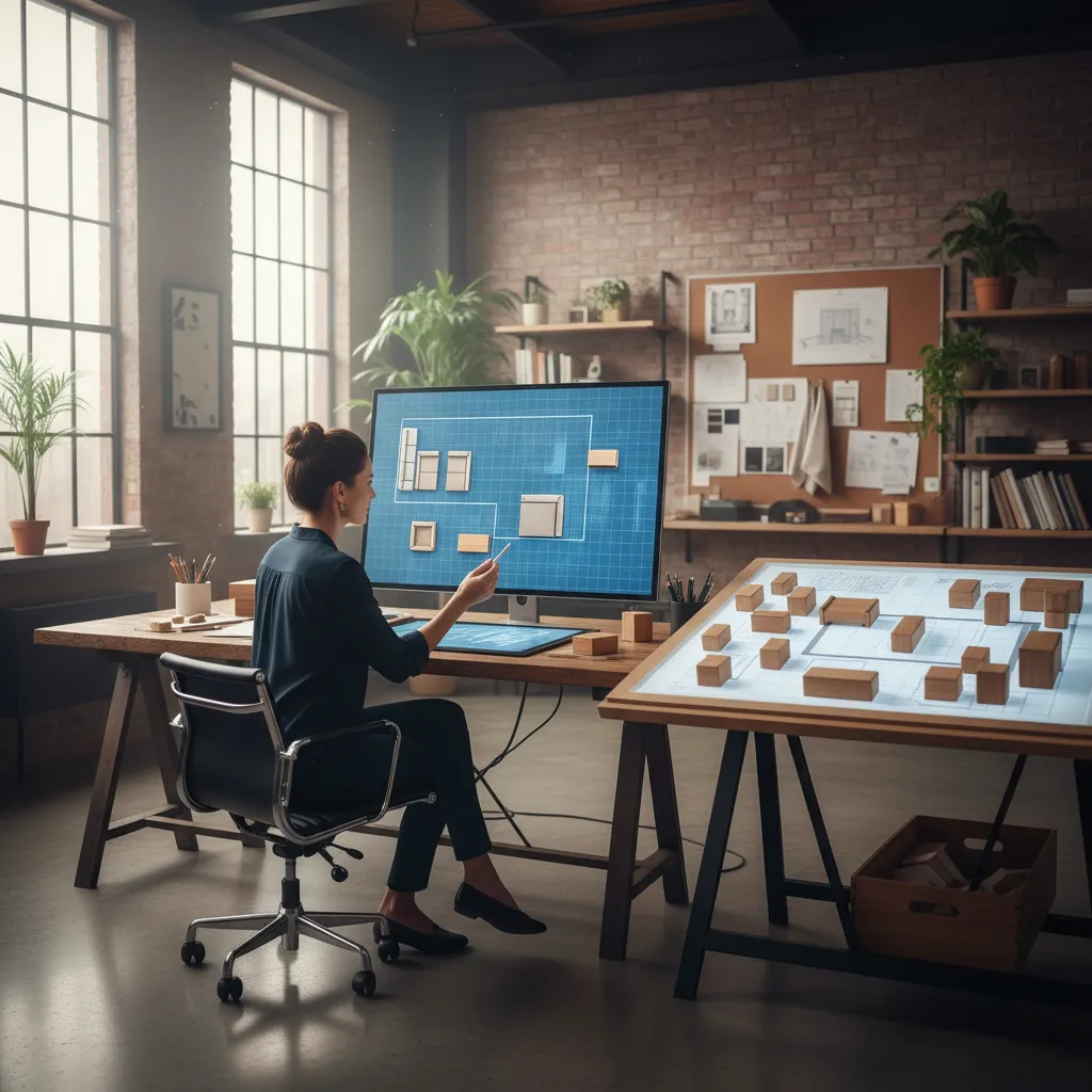 Proceso de planificación de distribución antes de elegir decoración