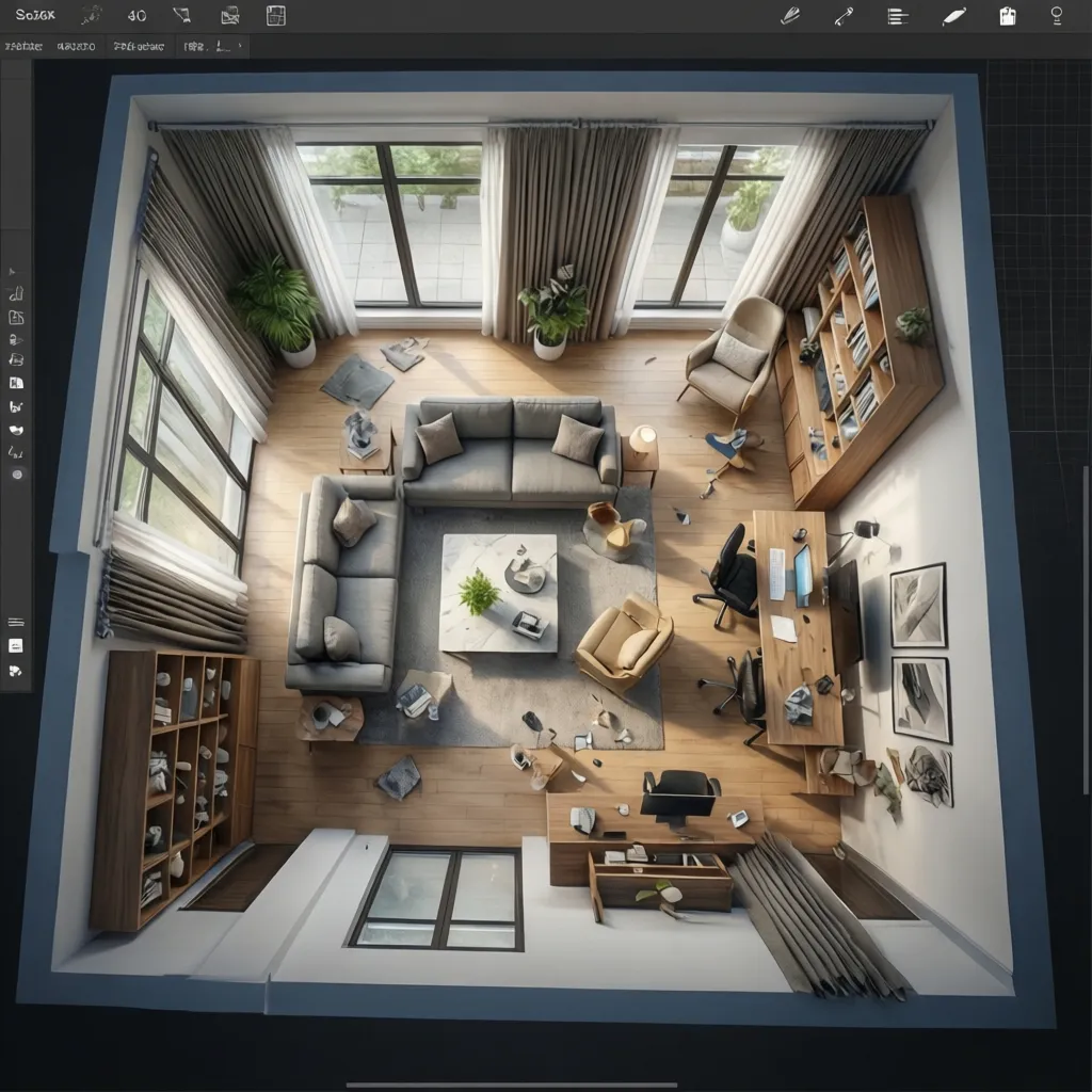 Planificación de distribución de muebles en una habitación usando herramienta digital
