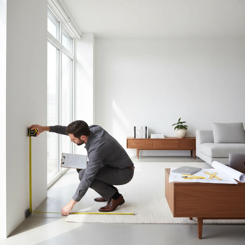 Floor plan drawing with room measurements for planning layout