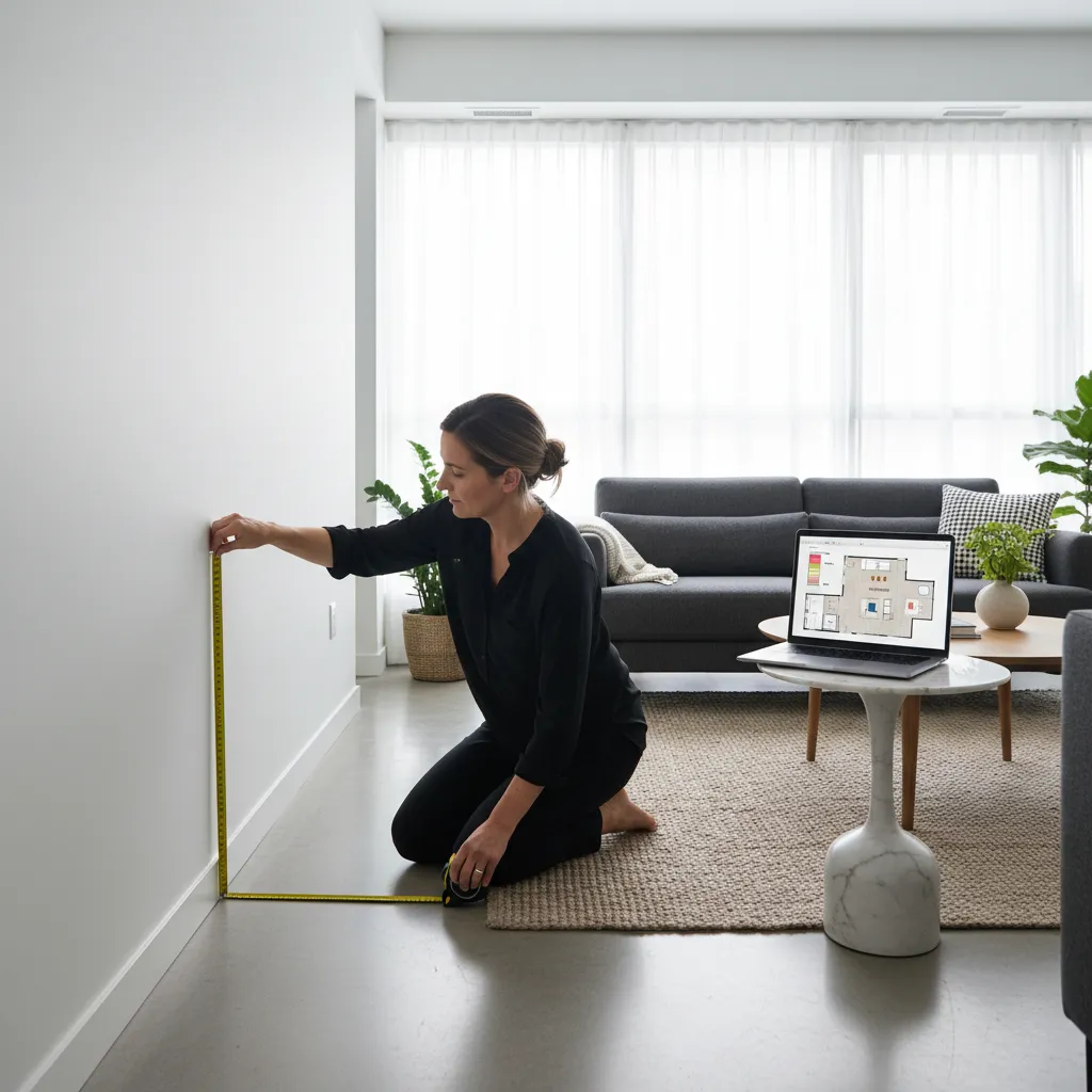 measuring a room and planning layout using a digital 2D planner
