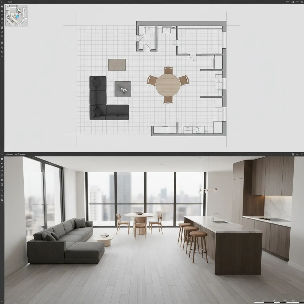 Programa de diseño de interiores con render
