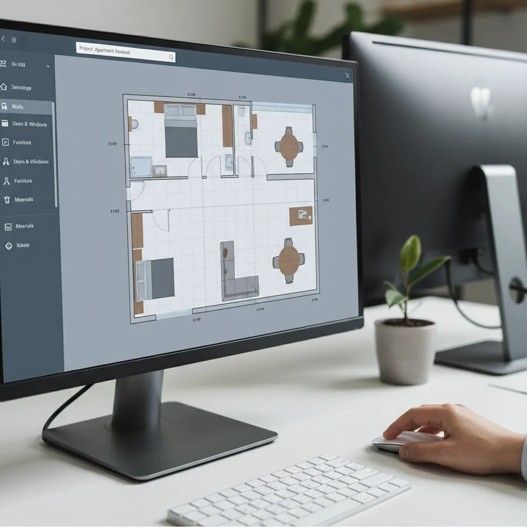 Quy trình bố trí phòng trong công cụ room planner trên máy tính