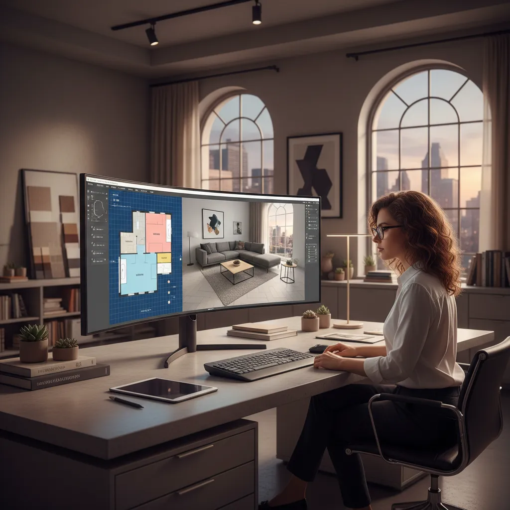 Diseño de habitación utilizando software de planificación en 3D